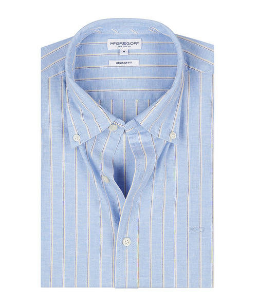 Overhemd Katoen Linnen Grote Streep | Light Blue