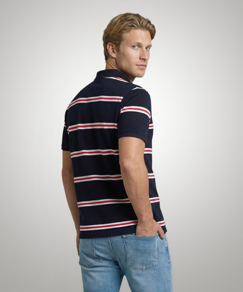 Piqué Polo Striped | Navy