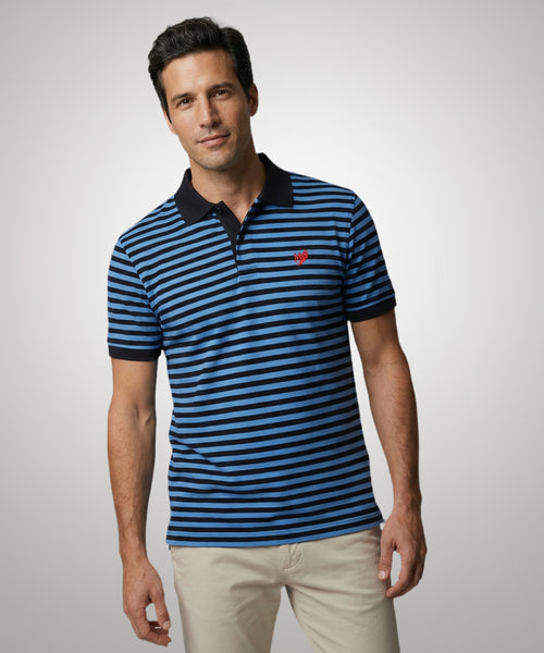 Piqué Polo Streep | Medium Blue