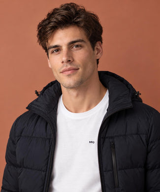 Hooded Bomber Jacket | Navy