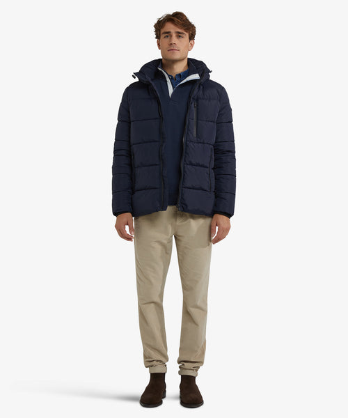 Hooded Bomber Jacket | Navy