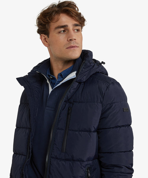 Hooded Bomber Jacket | Navy