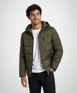 Hooded Bomber Jacket | Dark Olive