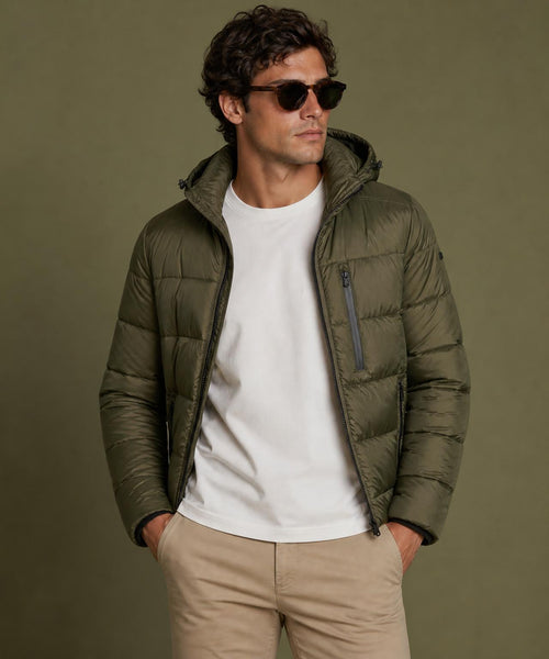 Hooded Bomber Jacket | Dark Olive