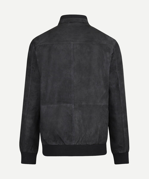 Suede Bomber Jacket | Navy