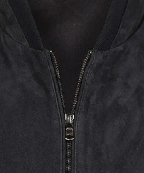 Suede Bomber Jacket | Navy