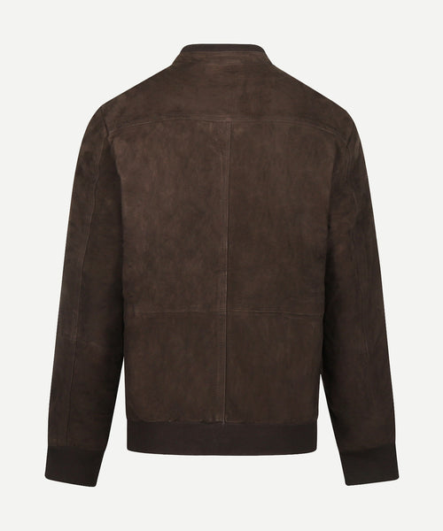 Suede Bomber Jacket | Chocolate Brown