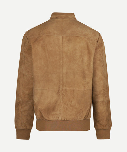 Suede Bomber Jacket | Camel