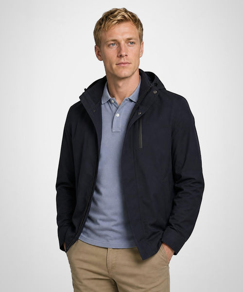 Hooded Raincoat | Navy