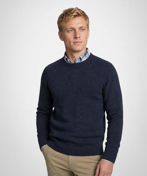 Trui Lamswol Ronde Hals | Navy