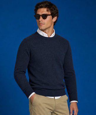 Trui Lamswol Ronde Hals | Navy