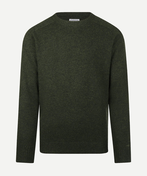 Trui Lamswol Ronde Hals | Dark Olive