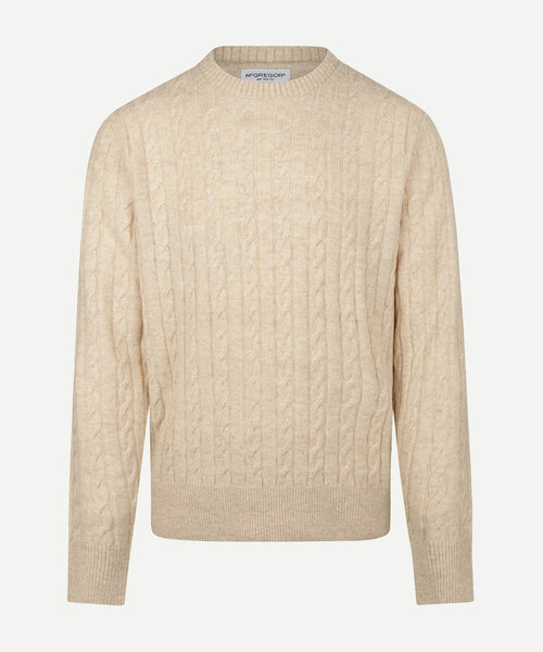 Cable Trui Lamswol Ronde Hals | Stone