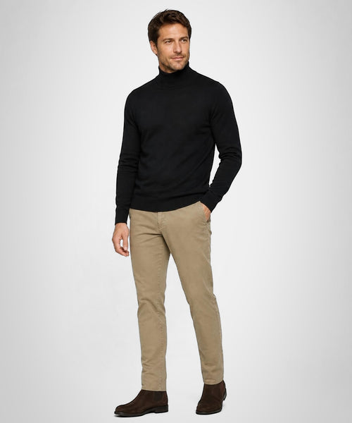 Trui Katoen-Kasjmier Col | Navy
