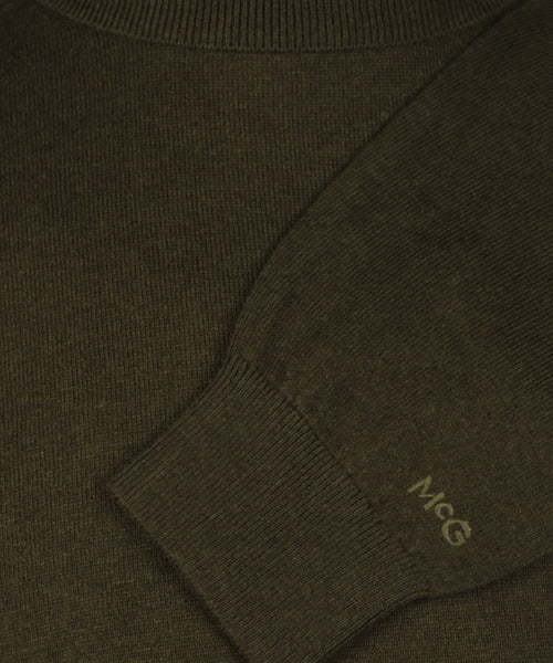 Trui Katoen-Kasjmier Col | Dark Olive