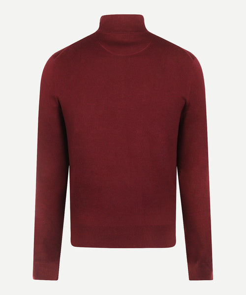 Zip Mock Trui Katoen-Kasjmier | Burgundy