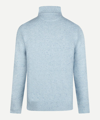 Fishermans Zip Mock Trui Wol | Light Blue