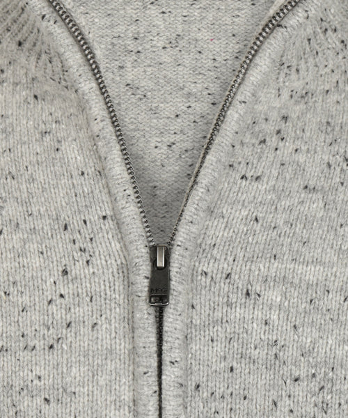 Fishermans Zip Thru Vest Wol | Medium Grey Melange