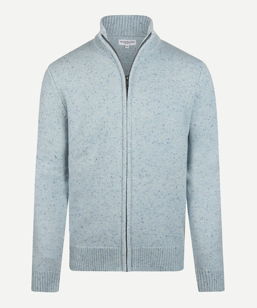 Fishermans Zip Thru Vest Wol | Light Blue