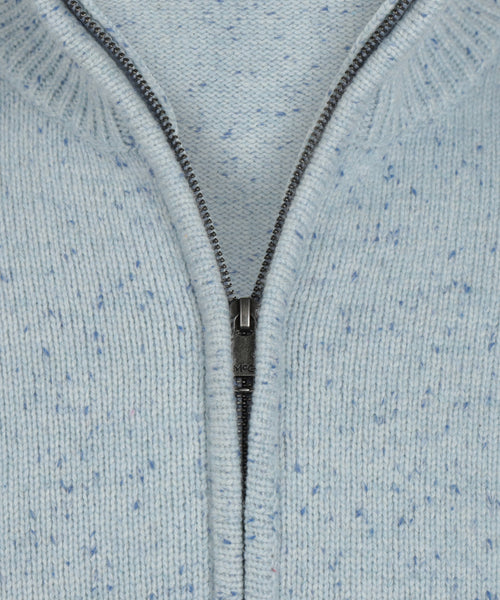 Fishermans Zip Thru Vest Wol | Light Blue