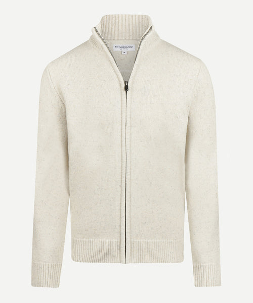 Fishermans Zip Thru Vest Wol | Stone