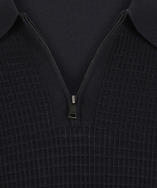Structured Polo Trui Katoen-Kasjmier | Navy