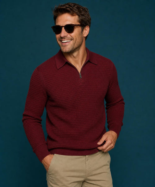 Structured Polo Trui Katoen-Kasjmier | Burgundy