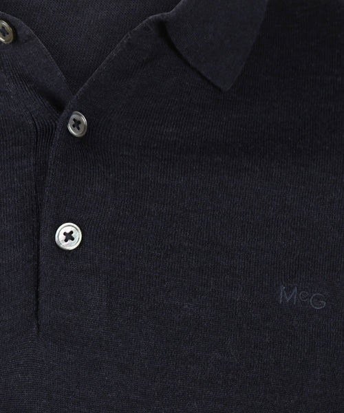 Fine Merino Longsleeve Polo | Navy