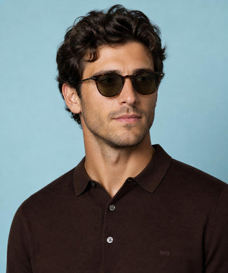 Fine Merino Longsleeve Polo | Chocolate Brown