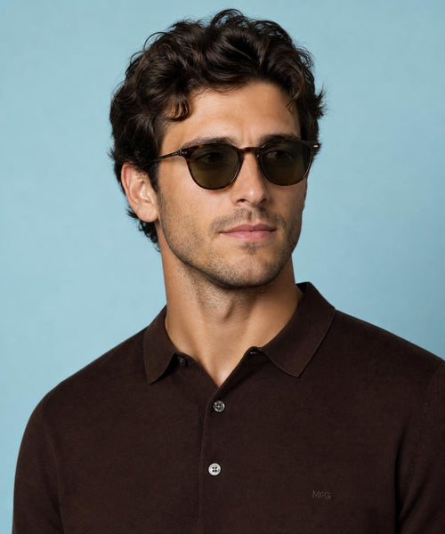 Fine Merino Longsleeve Polo | Chocolate Brown