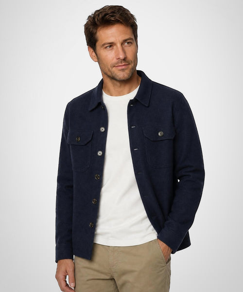 Button Vest Wolblend | Navy