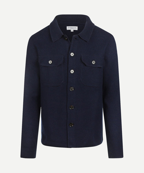 Button Vest Wolblend | Navy