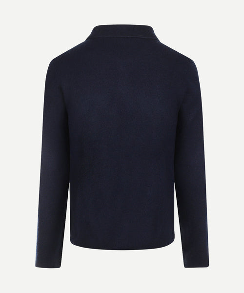 Button Vest Wolblend | Navy