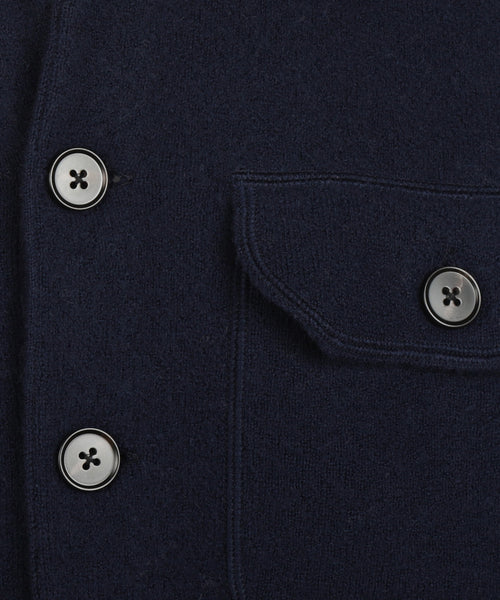Button Vest Wolblend | Navy