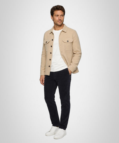 Button Vest Wolblend | Camel