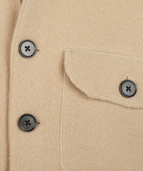 Button Vest Wolblend | Camel