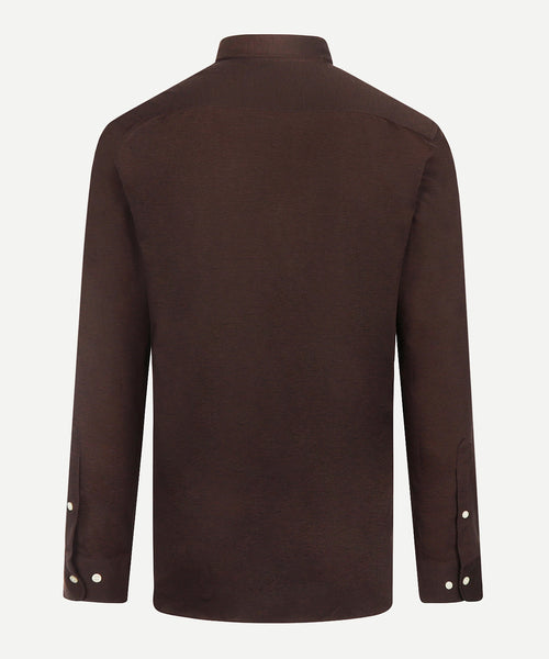 Overhemd Stretch Piqué | Chocolate Brown