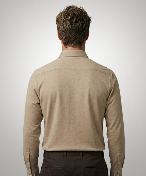 Overhemd Stretch Piqué | Sand