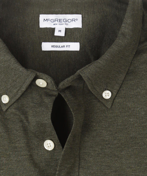 Overhemd Stretch Piqué | Dark Olive