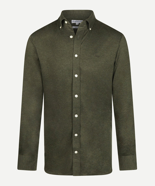 Overhemd Stretch Piqué | Dark Olive