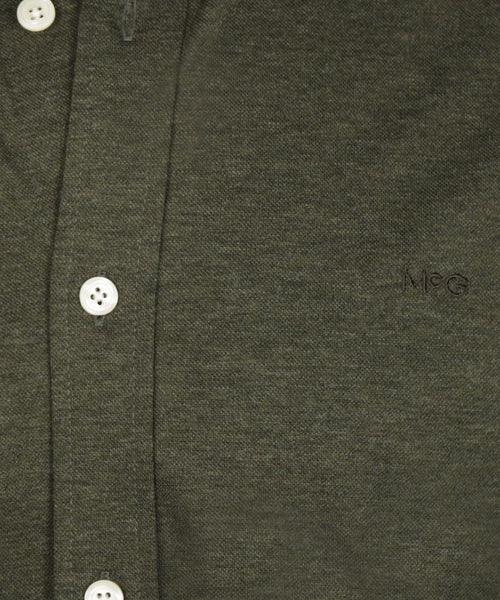Overhemd Stretch Piqué | Dark Olive