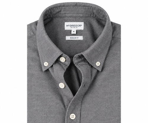 Overhemd Stretch Piqué | Medium Grey Melange
