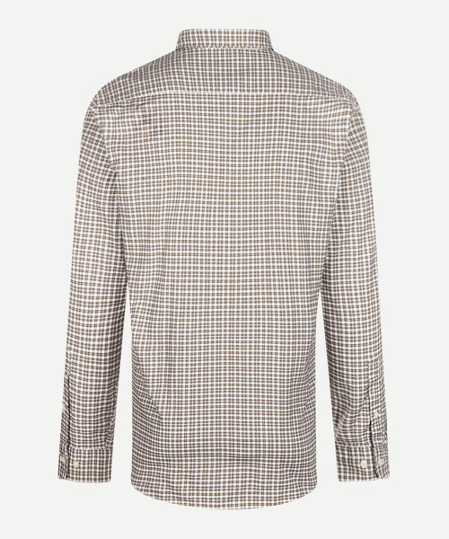 Overhemd Stretch Oxford Ruit | Chocolate Brown