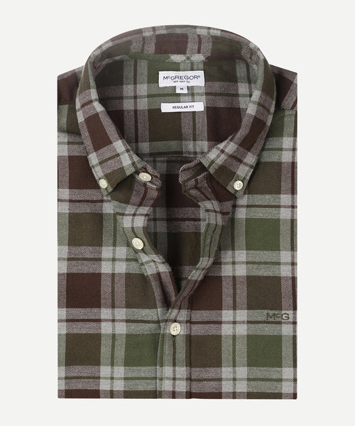 Flannel Check Shirt #5 | Dark Olive
