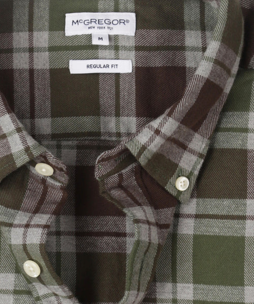 Flannel Check Shirt #5 | Dark Olive