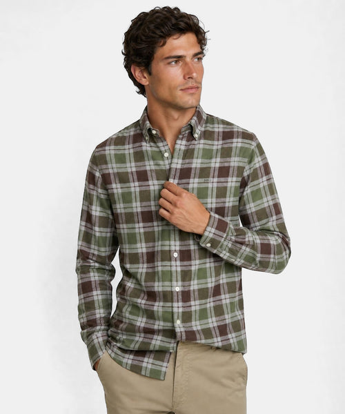 Flannel Check Shirt #5 | Dark Olive