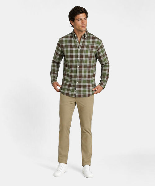 Flannel Check Shirt #5 | Dark Olive