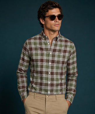 Flannel Check Shirt #5 | Dark Olive