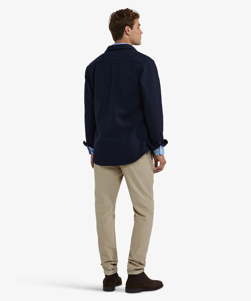Wool Look Overshirt | Navy