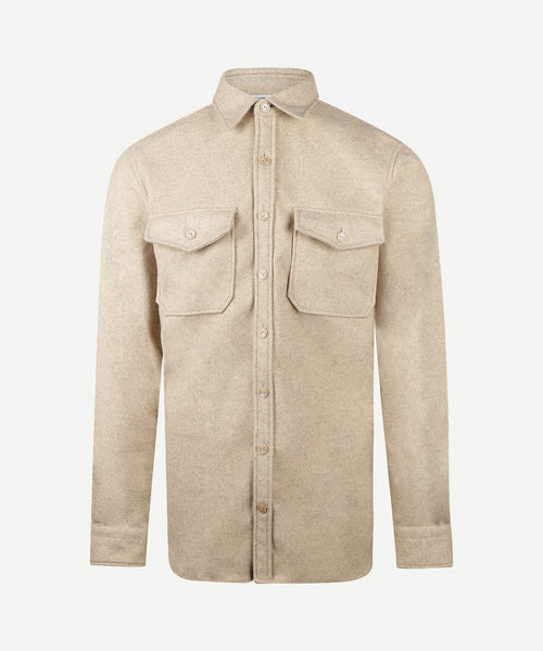 Wool Look Overshirt | Sand